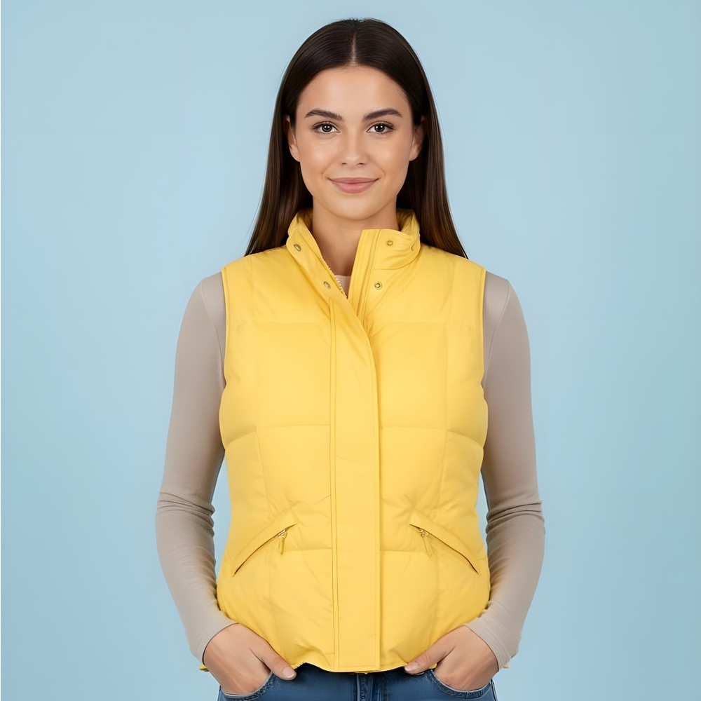 ☀️ Talbots Sunny Yellow Puffer Vest – Size S